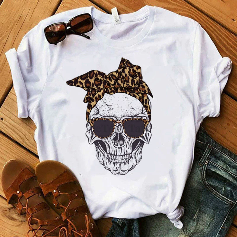 Women's T-shirt Harajuku Skull Deer Camouflage Burlap Turban T-shirt Clothes Short Sleeve Graphic T-shirt Tops in the Woods graphic tees