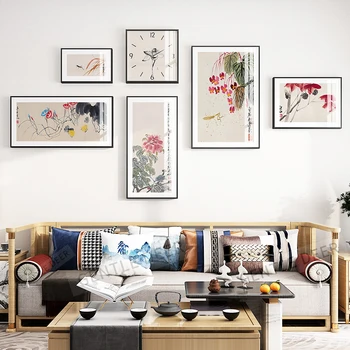 

Chinese classical landscape painting abstract painter home decoration ornaments living room bedroom wall hanging photo frame set