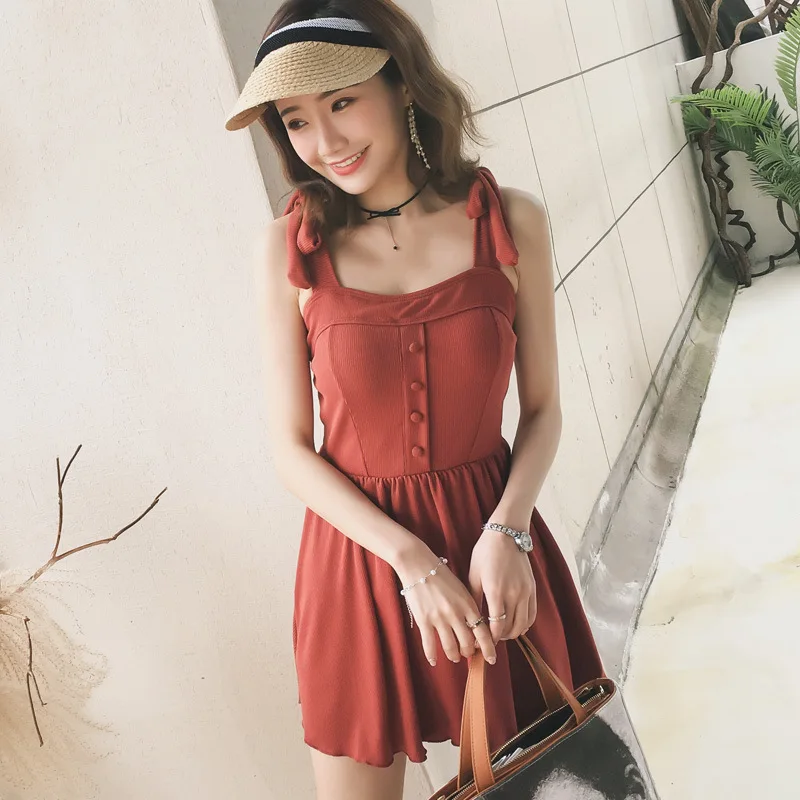 

2019 New Style Korean-style Special Offer Two-piece Swimsuits Solid Color Graceful Skirt Bathing Suit Women's