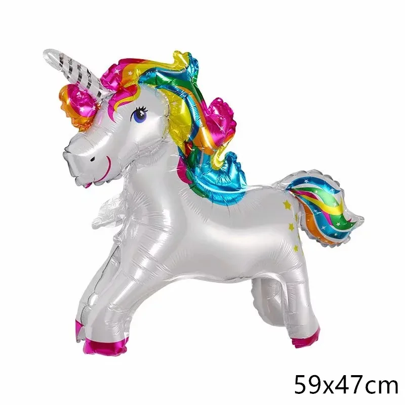 as picture Пони Фольга Воздушный шар 3D Diy воздушный шар лошадь Милая Радужная лошадка стоячий шар ребенок день рождения лошадь вечерние украшения - Цвет: as picture