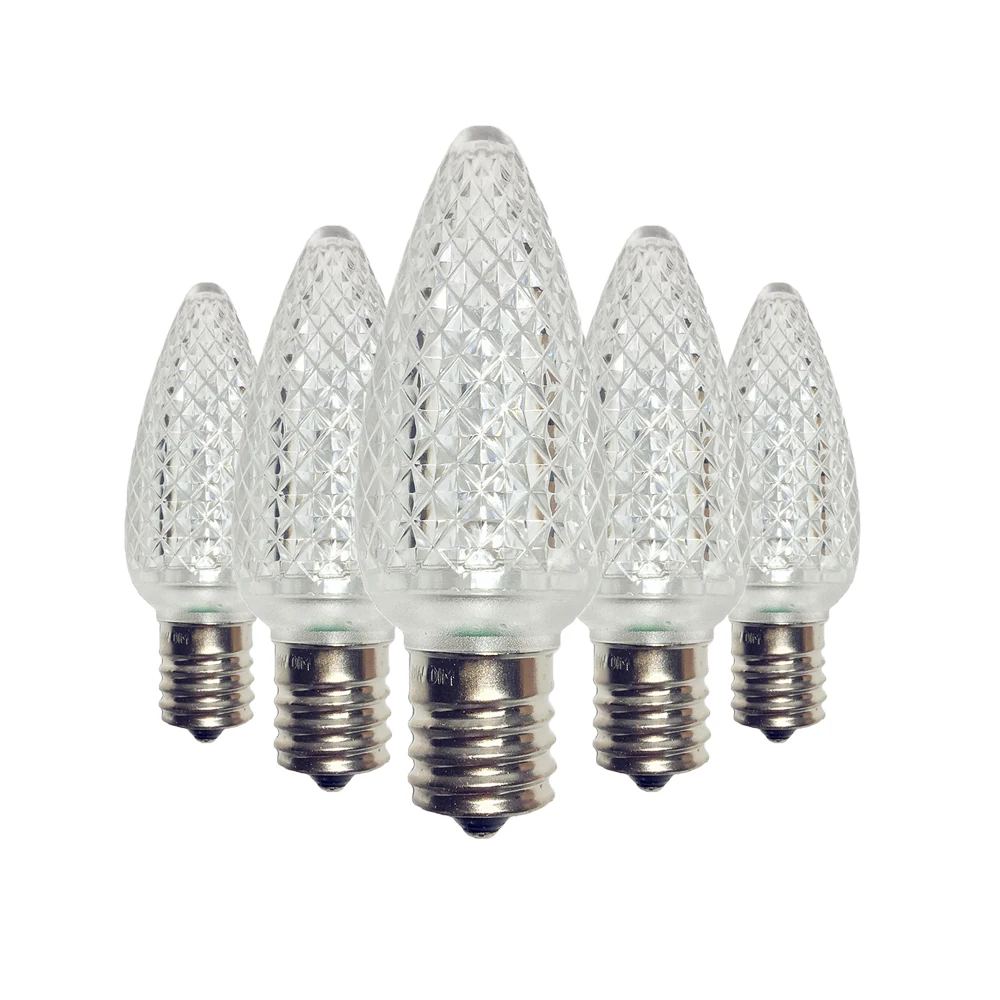 

UL Listed 25 Pack C9 Led Replacement Bulbs,3 SMD LEDs in Each Christmas Bulb for Outdoor String Lights,Cold White