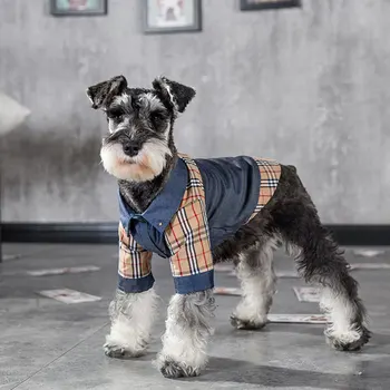 

Plaid Pets Dog Clothes Autumn Cute Shirt Keep Warm Schnauzer Teddy Bear Puppy Dog Clothes Winter Windproof Warm Pet Clothing