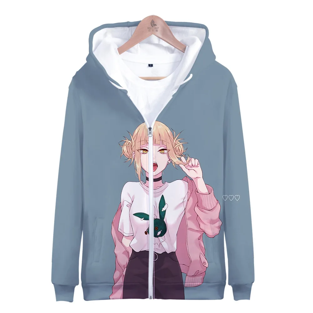 My Hero Academia Off Harajuku Anime White Zipper Hoodies