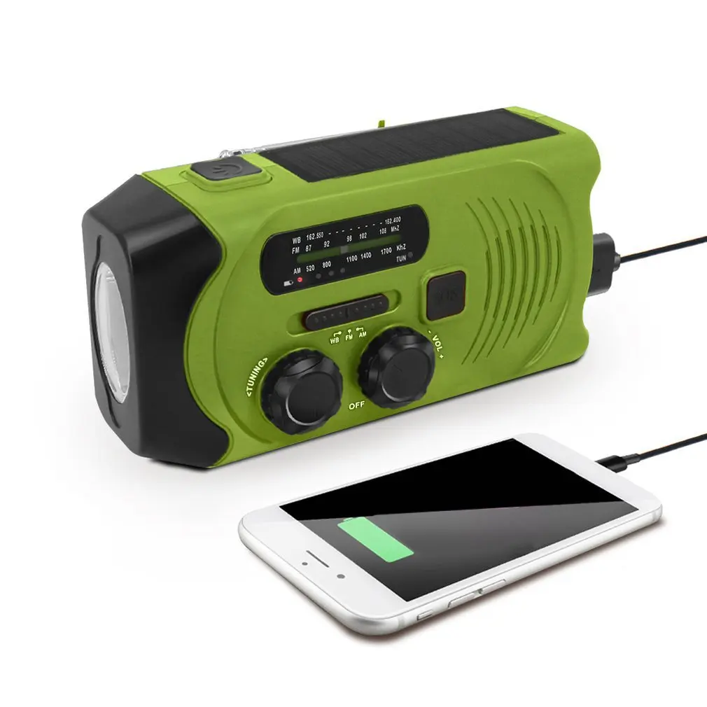 

Outdoor Solar Hand-Cranked Radio With Flashlight Charging Radio Professional Fashion Portable Clean Energy