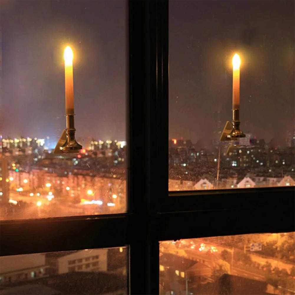 2PCS USB Rechargeable Wedding Home Decor Bathroom Battery Powered Energy Saving Candle Light Bar ABS Led Party Courtyard