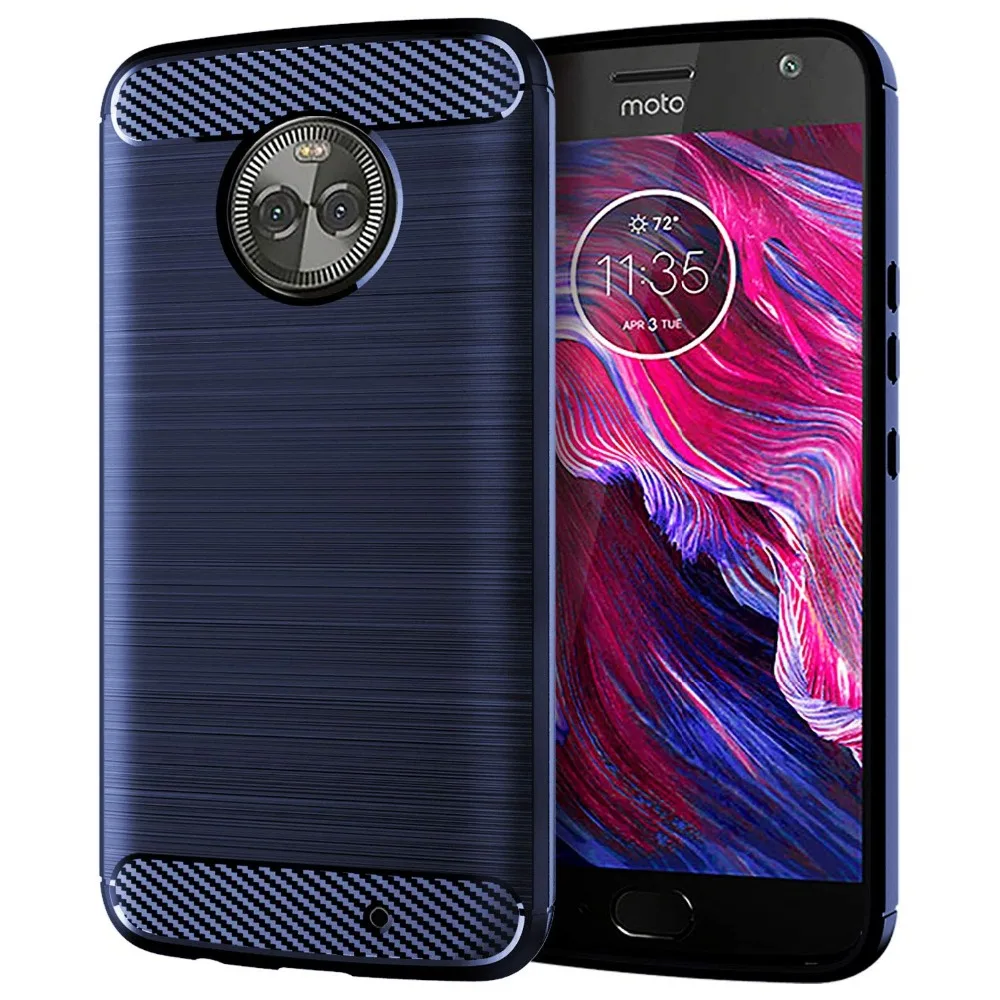 Чехол Moto X4, 2 шт. в упаковке, углеродное волокно, матовая текстура, мягкий ТПУ, полный корпус, защитный чехол, чехол для телефона для Motorola Moto X4