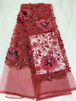 

Factory price2019African sequins lace fabric high quality sequince lace for Nigerian wedding Dresses Winn665v
