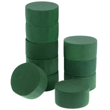 

DIY Flower Arrangement Kit Green Round Flower Foam, Wedding Aisle Flower, Party Decoration (Flower Foam, 10 Pieces)