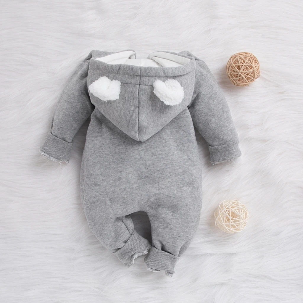 Baby Rompers Baby Jumpsuit PatPat Winter Baby Adorable Cloud Hooded Baby Rompers for Boys and Girls Warm Unisex Bodysuit Clothes
