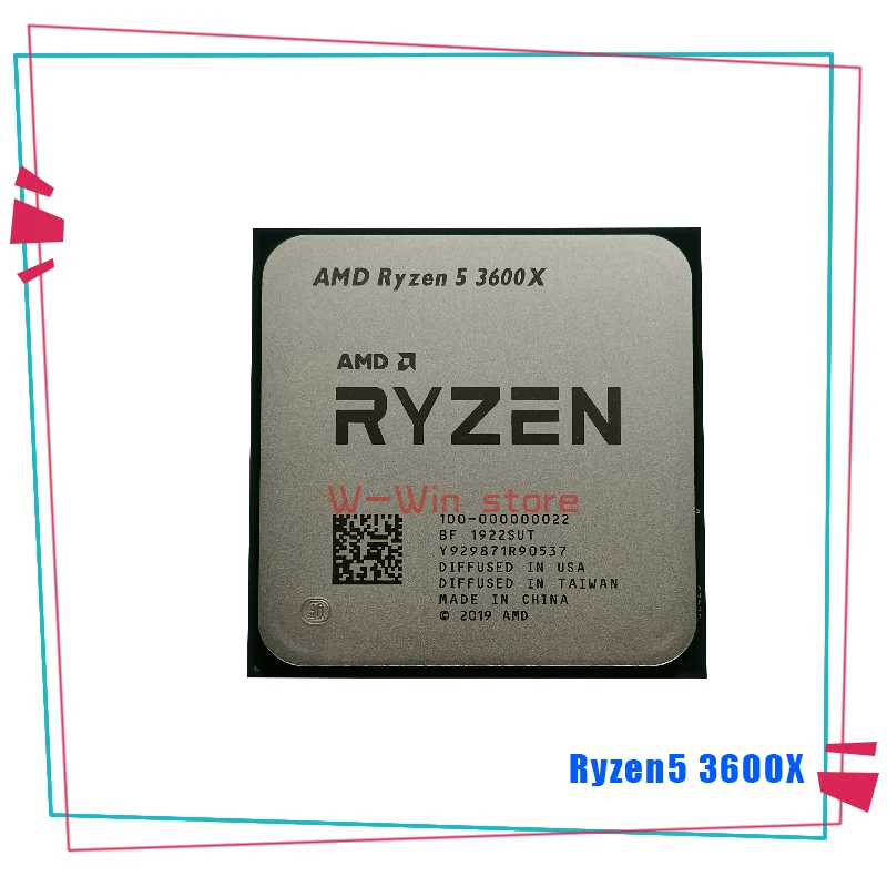 Процессор AMD Ryzen 5 3600X R5 3 8 ГГц шесть ядер двенадцать потоков процессор 7NM 95 Вт L3 = 32 м
