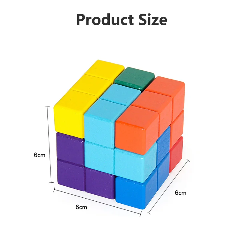 Горячие Дети Новинка игрушка тетрис волшебный куб головоломка красочные 3D деревянные головоломки игрушки для детей образовательный мозговой тизер игры