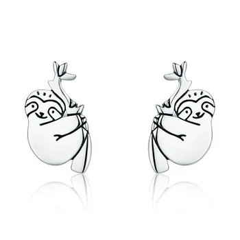 

Hot Sale 100% 925 Sterling Silver Lovely Sloth Animal Small Stud Earrings for Women Sterling Silver Jewelry S925 TDF327