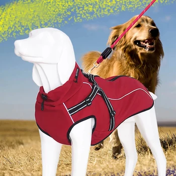 

Warm Dog Jacket Coat Winter Soft Warm Fleece Retriever Thickening Dog Clothes For Medium Large Dogs Pet Supplies