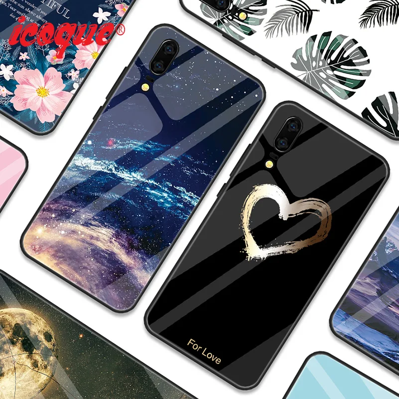 

Glass Phone Case for One Plus Oneplus 7 Pro 6t 6 Shockproof Cover Oneplus7 7pro Original Silicon Luxury Case for Oneplus 7 Pro 6