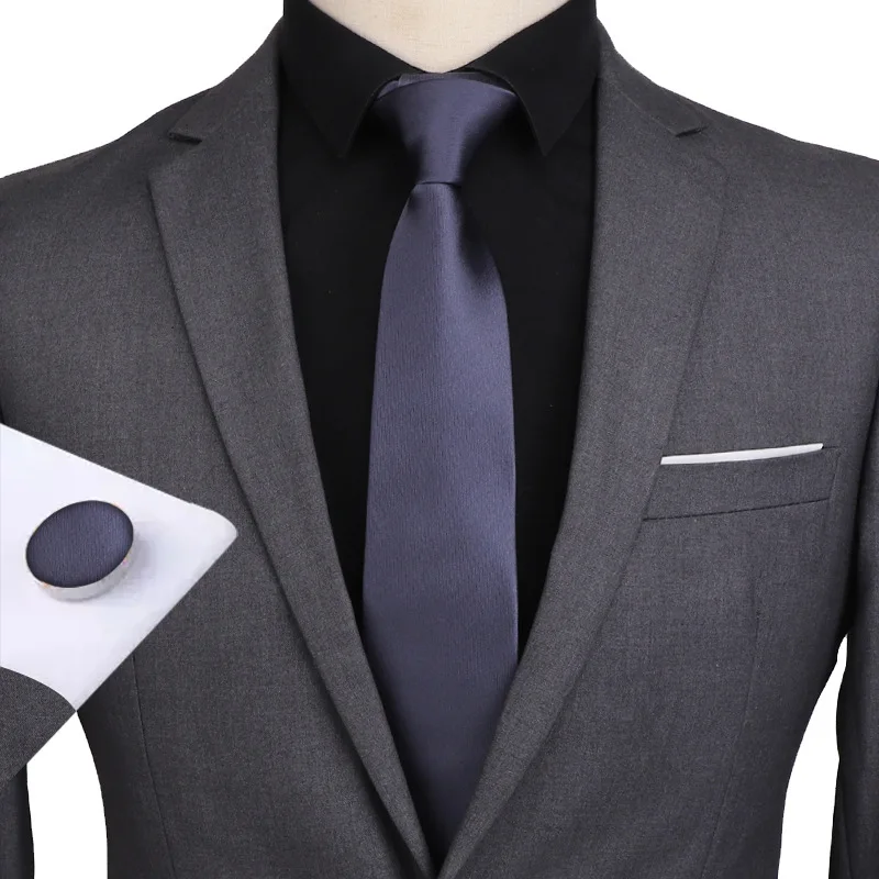 

Linbaiway Mens Business Solid Necktie Sets Wedding Cravate Corbatas Neck Ties for Men Handkerchief Cufflinks Gravata Neckwear