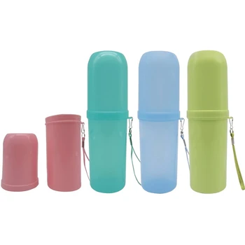 

Travel Toothbrush Toothpaste Holder Anti Bacterial Storage Box Dual Use Tooth Mug 6 Pack