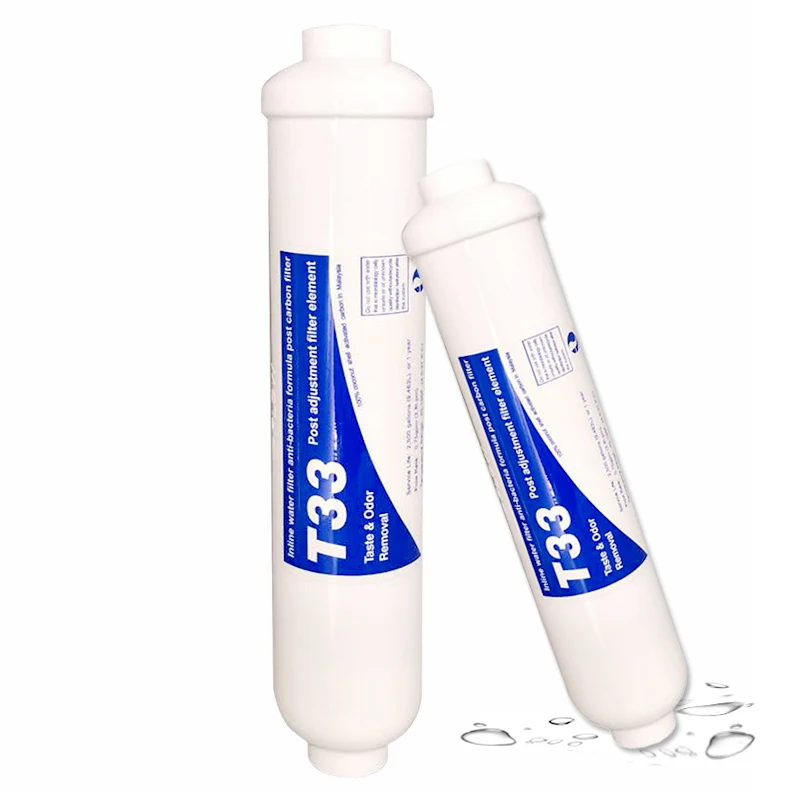 

2pcs Refrigerator and Reverse Osmosis(RO) System Replacement Water Filter Cartridges 10 in. T33 Inline Sediment Filter