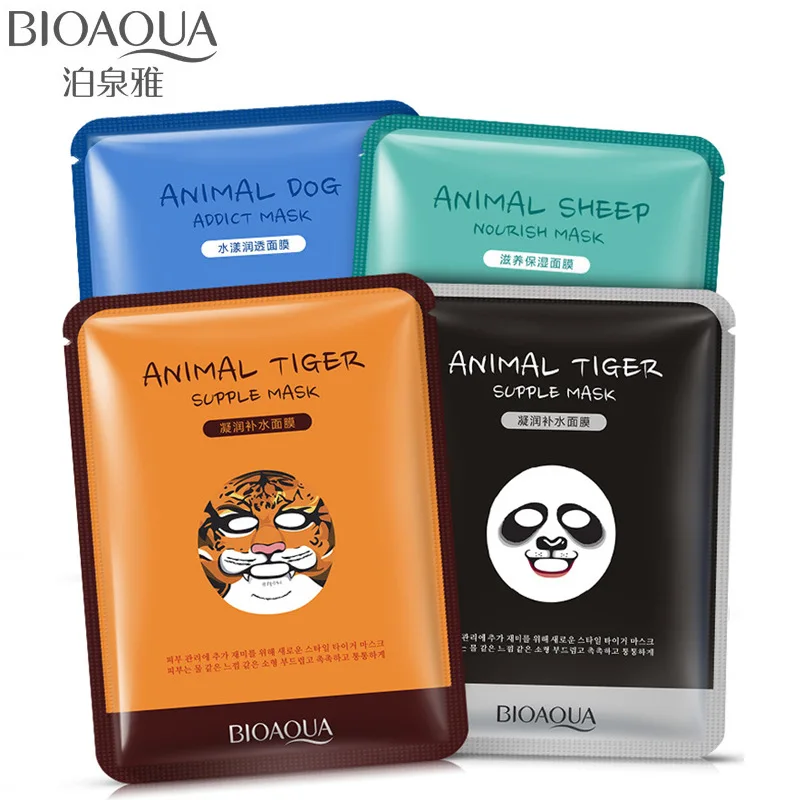 BIOAQUA 1 шт. уход за кожей овец/панда/собака/Тигр увлажняющая маска для лица милые животные уход за кожей лица маски для ухода