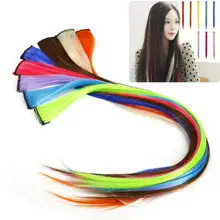 21,6 дюймов, цветные прямые парики для волос, заколка для волос, вечерние, для ночного клуба, косплей, для женщин, девушек, декоративные аксессуары для волос