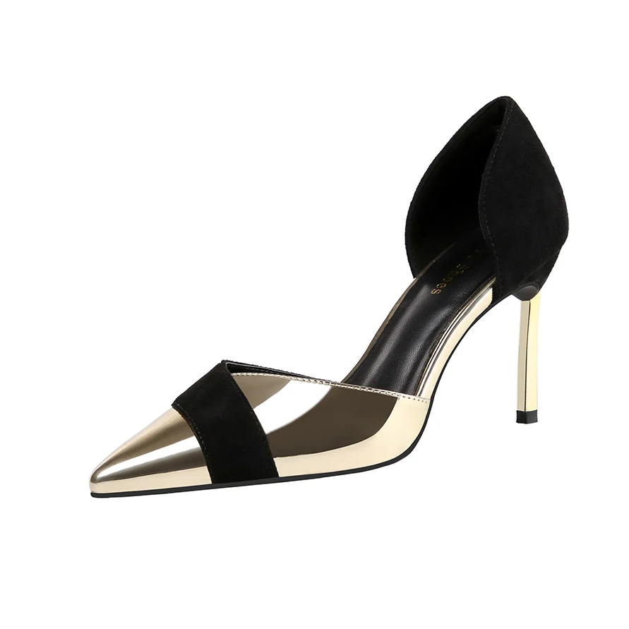 

Sexy pointed shallow mouth high heels nightclub was thin single shoes stiletto French girl banquet women's shoes