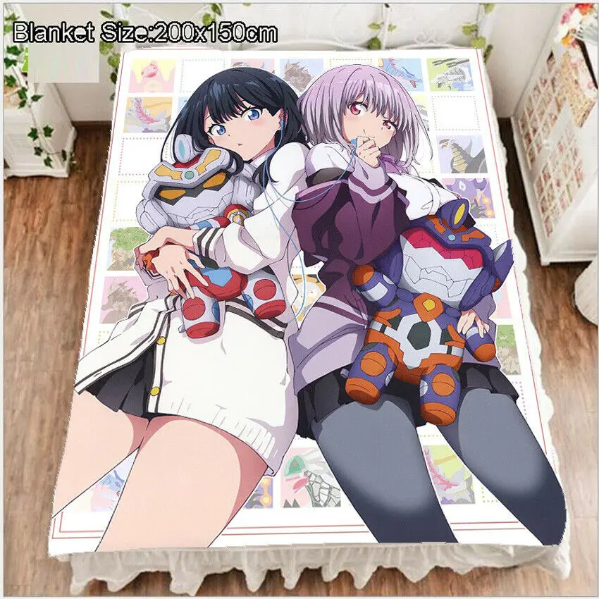 Аниме Флисовое одеяло простыня SSSS. GRIDMAN Rikka Takarada девушка 200x150 см