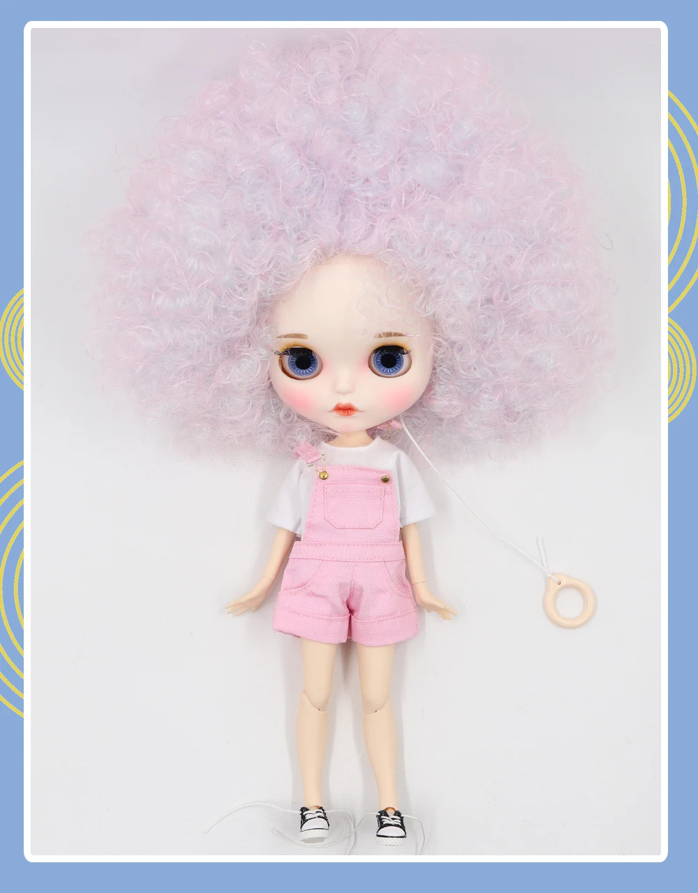 Neo Blythe Doll with Multi-Color Hair, White Skin, Matte Pouty Face & Custom Jointed Body 1