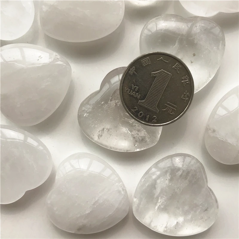 1pc Natural White Quartz Crystal Heart Shaped Stone Meditation Healing Gift Chakra Natural Stones and Minerals