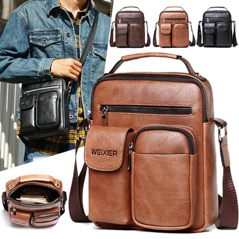 

Men Briefcase Bag High Quality Crossbody Bag Business Brand Leather Shoulder Messenger Bags Office Handbag 13.3 inch Laptop 2020