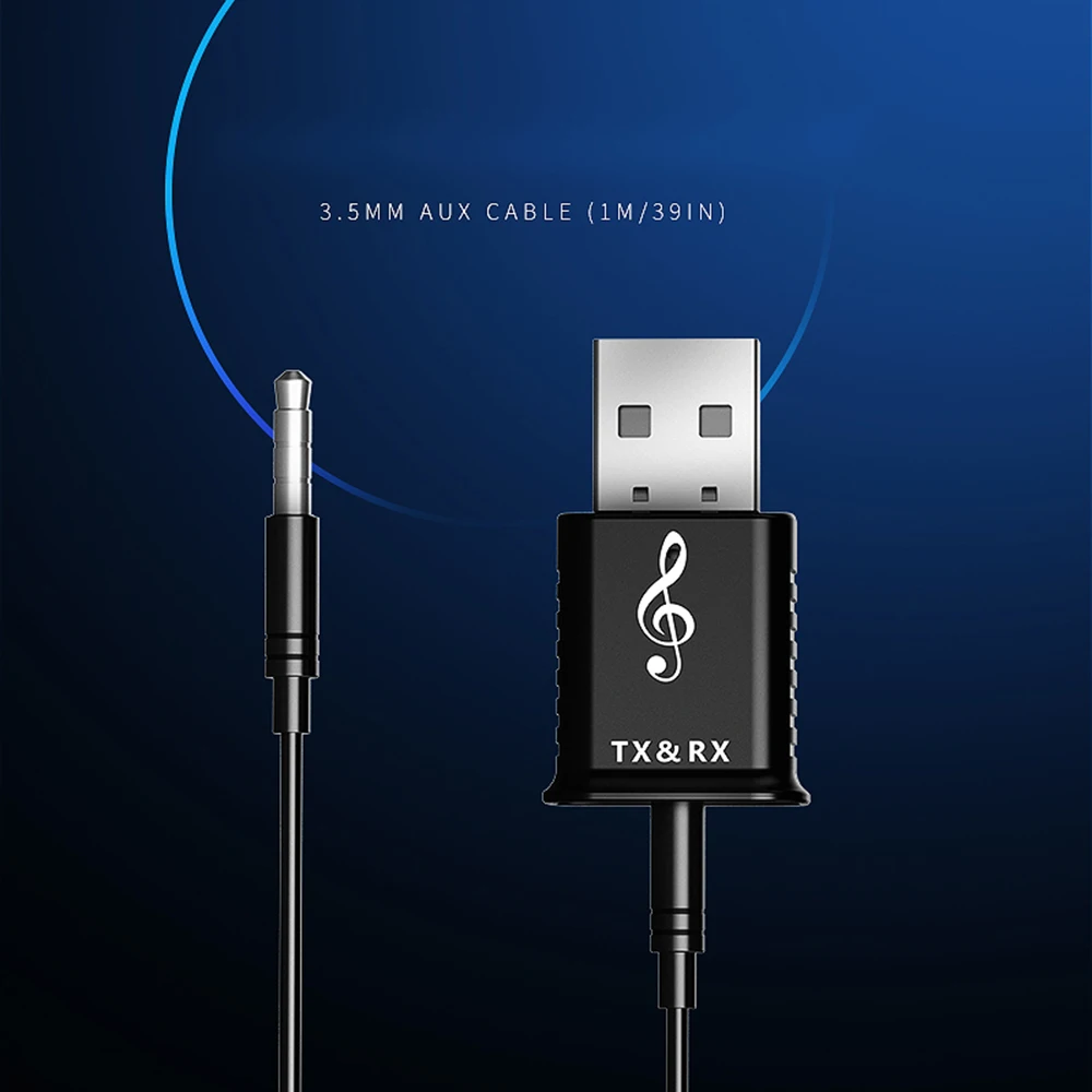 2 в 1 Bluetooth 5,0 передатчик приемник 3,5 мм стерео AUX Bluetooth приемник адаптер для компьютера ТВ динамик автомобиля беспроводной аудио