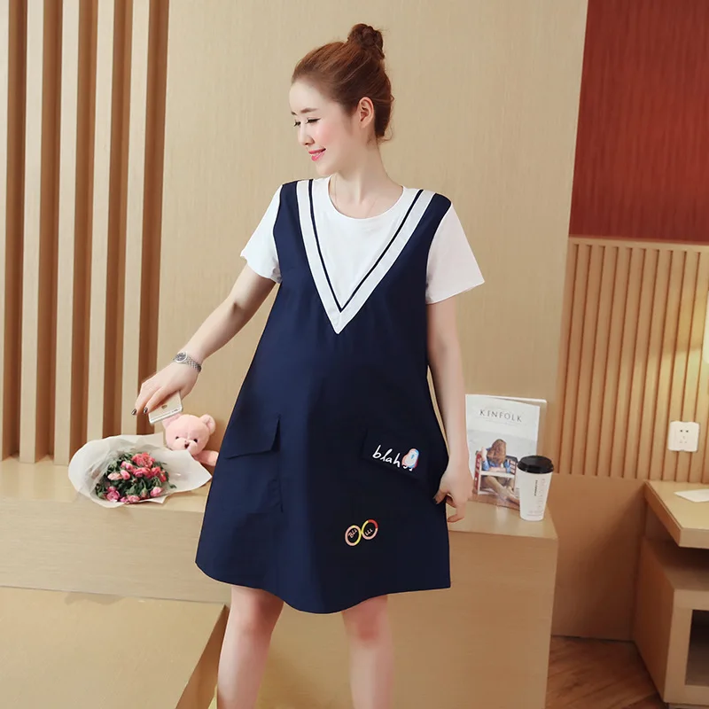 

Maternity Clothes 2019 Summer New Style Korean-style Fashion Joint Printed Loose-Fit Pregnant Women Dress