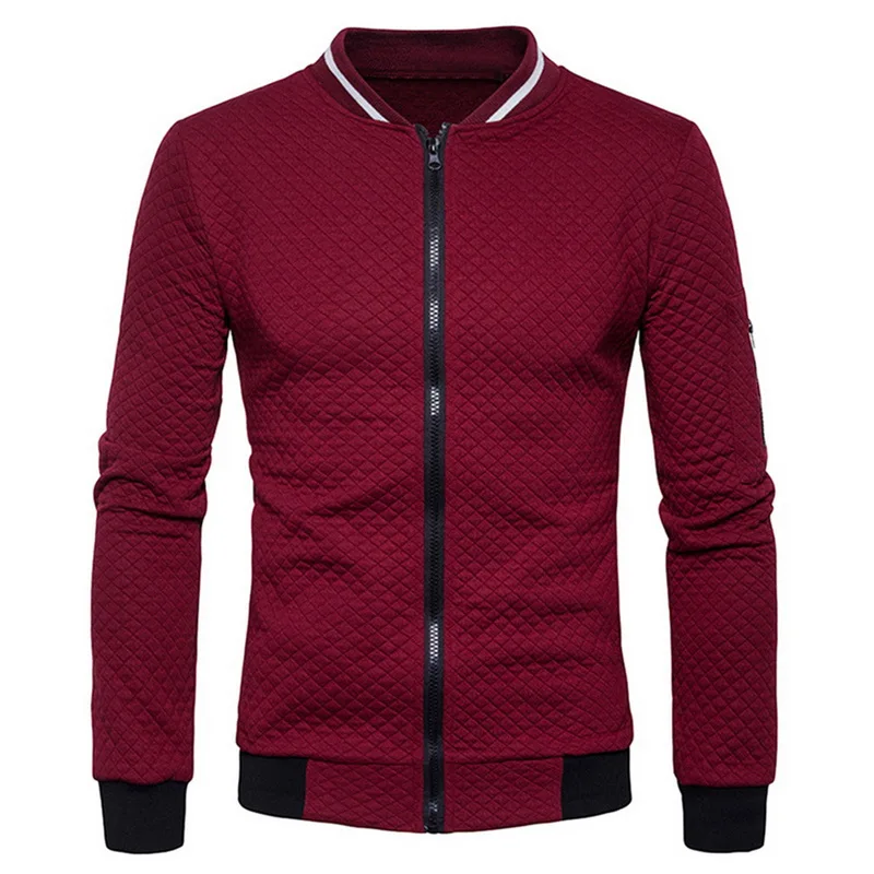Лидер продаж, мужские одноцветные Классические Куртки-бомберы больших размеров, Мужская демисезонная верхняя одежда, мужская ветровка, куртки больших размеров 5XL, пальто - Цвет: wine red2