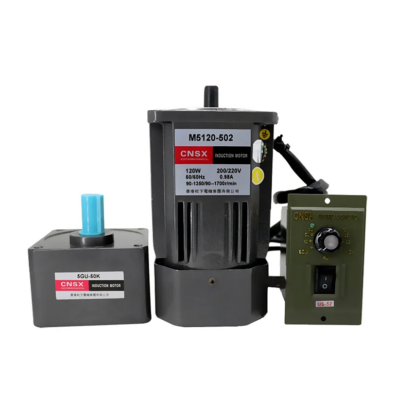 

AC 220V 50/60Hz 0.12KW 120W Single Phase Variable Speed Motor with Speed Control Gear Motor + Governor Hot