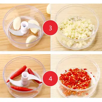 

Mini Manual Garlic Chopper Portable Seasoning Masher Food Processor w/Drawstring H55A