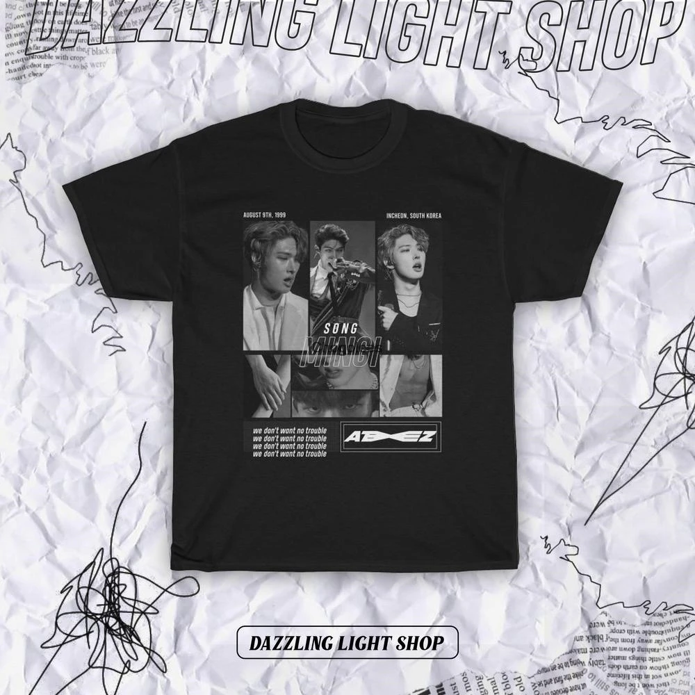 ATEEZ Song Mingi Футболка Kpop вдохновленная одежда Merch Ateez рубашка |