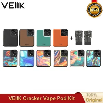 

Original VEIIK Cracker Pod System Kit 500mAh Battery with 2ml Refillable Pod & 1.2ohm Ceramic Coil Vape Kit VS Drag Nano VINCI