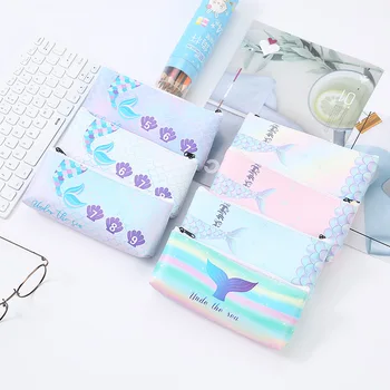 

1pcs Fashion Mermaid Pencil Bag Cute Pencil Pouch Stationery Leather Office Accessories Organizer Purse Girl Christmas Gift