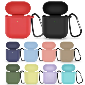 

Soft TPU Colorful Bluetooth Wireless Earphone Case Protective Cover Skin Accessories for Apple Airpods 2 Charging Box with Hooks