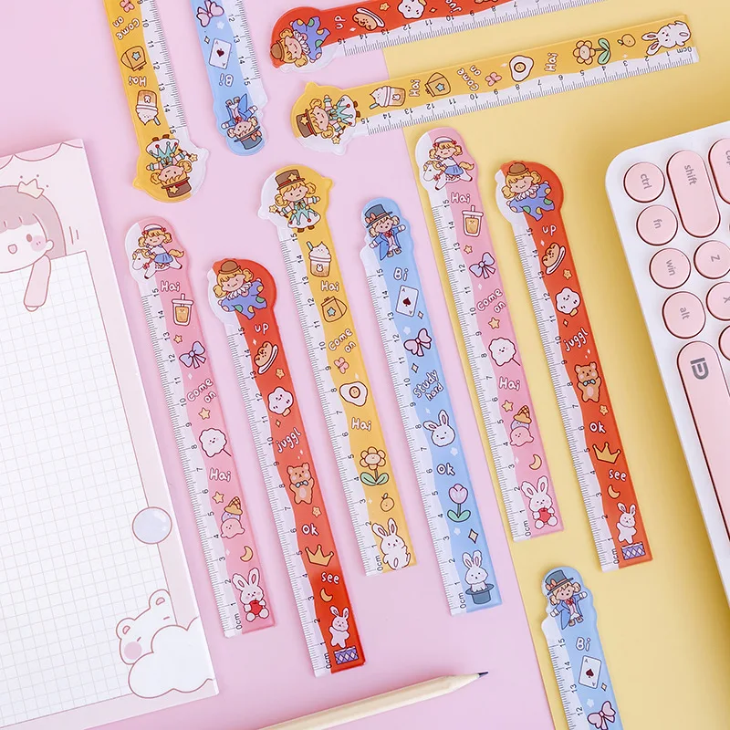 20 cm Cute girl astronaut Ruler Multifunction DIY Drawing Tools Student Rulers School Office Supplies Escolar 1pc random | Канцтовары