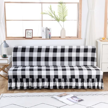 

Simple style PLaid Fully-enclosed stretch skirt without armrest sofa cover sofa cover sofa bed cover for Living Room