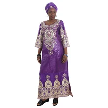 H& D robe africaine femme длинное платье с вышивкой и пайетками bazin riche платья для женщин в нигерийском стиле геле традиционная одежда