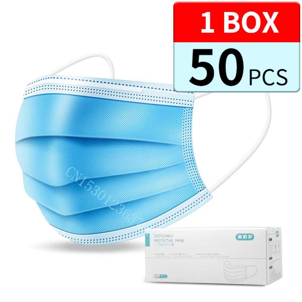 

Anti-Pollution 3 Laye Mask dust protection Masks Disposable Face Masks Elastic Ear Loop Disposable Dust Filter Safety Mask
