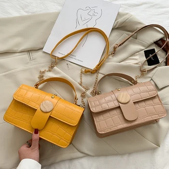 

Fashion Exquisite Shopping Bag Stone Pattern PU Crossbody Shoulder Bag Female Chain Square Messenger Handbags