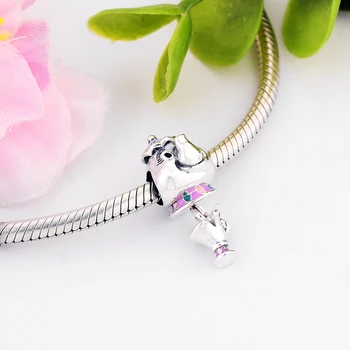

2021 New 925 Sterling Silver Cartoon Beads Mrs Potts Chip Charms Fit Original Pandora Charms Bracelet Women DIY Jewelry gift