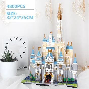 

micro bulding blocks friends Princess Disney Castle Paradise Small Particles Assembled Blocks Toys Creative Series Model