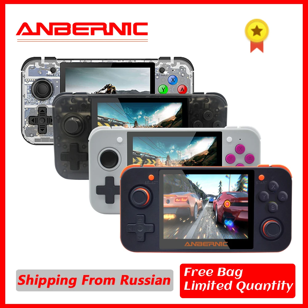 US $84.99 RG350 ANBERNIC Retro Games 2400 Games Handheld Video Games PS1 For Family Child Gift 35 IPS Screen Emulator Free Bag HDMIComp