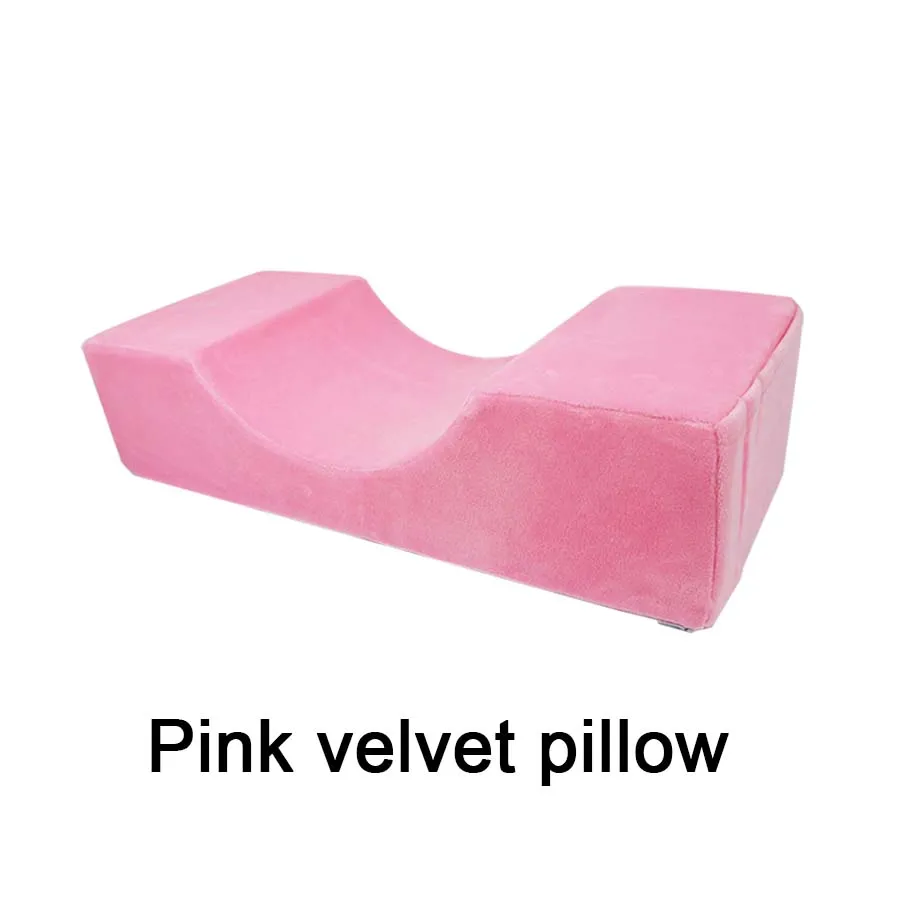 1Pcs Pink Velvet 1 шт. Ресницы для наращивания, эргономичная u-образная Подушка с эффектом памяти, съемная наволочка, слот для прививки ресниц, многофункциональная съемная полка - Цвет: 1Pcs Pink Velvet