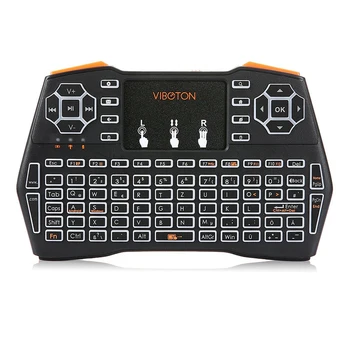 

VIBOTON 2.4G Wireless I8 Plus Monochrome Backlit German Keyboard Presspad Fly Air Mouse Mini Gaming Keyboard for Windows Android