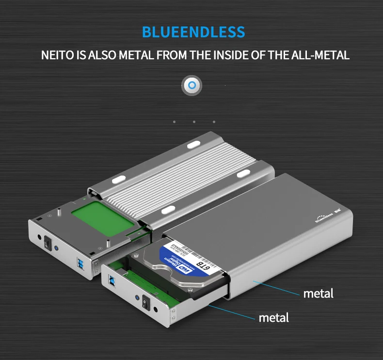 casos externos, USB 3.0, Sata Hard Drive Enclosure, Tipo C 3.1, 2.5