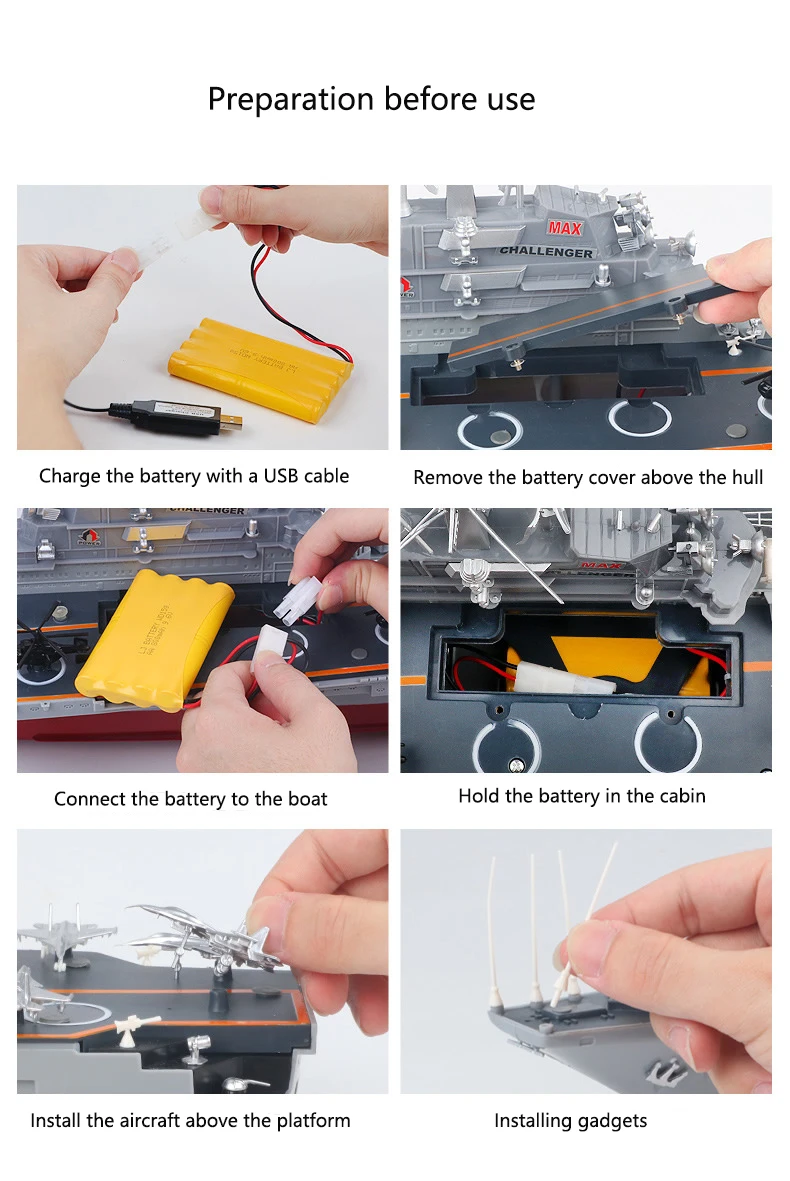 1pc Remote control military model, 2.4G wireless remote control, dual motor design, six functions, simulation model
