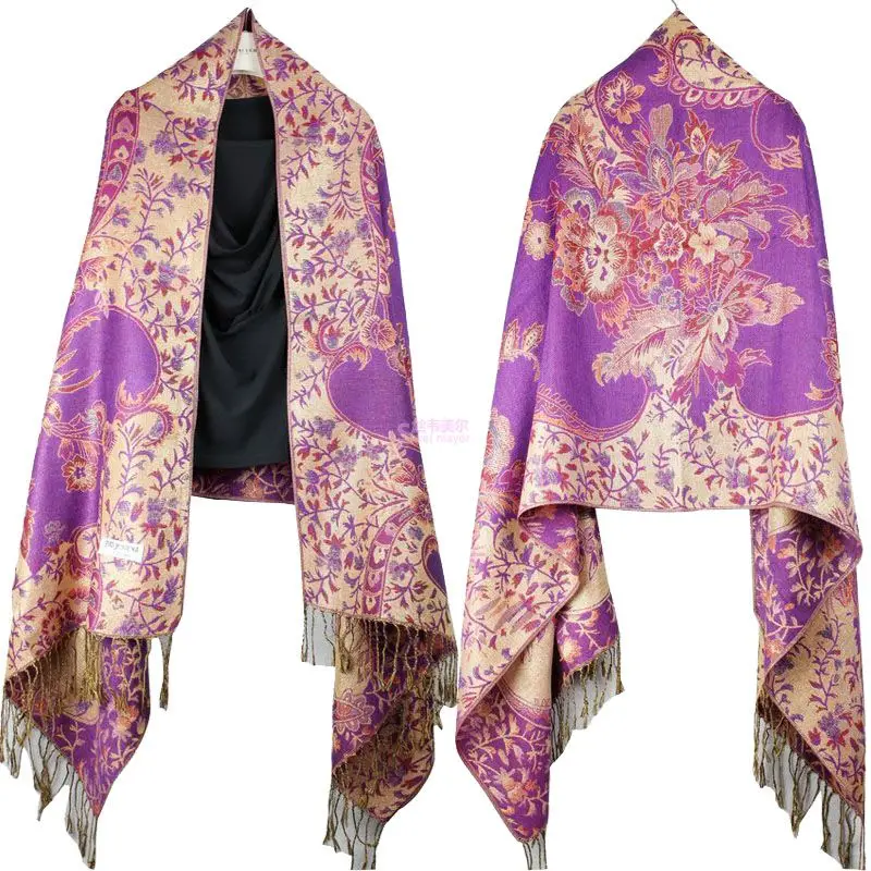 180*70cmLady Echarpes Foulards женский шарф, Женский двухсторонний большой длинный шарф из пашмины с кисточками, шаль, Mujer Bufanda